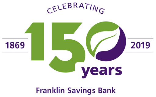 Image of the Franklin Savings Bank 150th anniversary logo