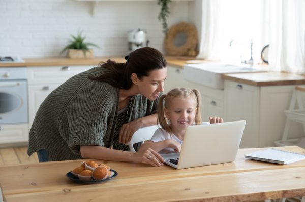 Mother and Daughter on laptop