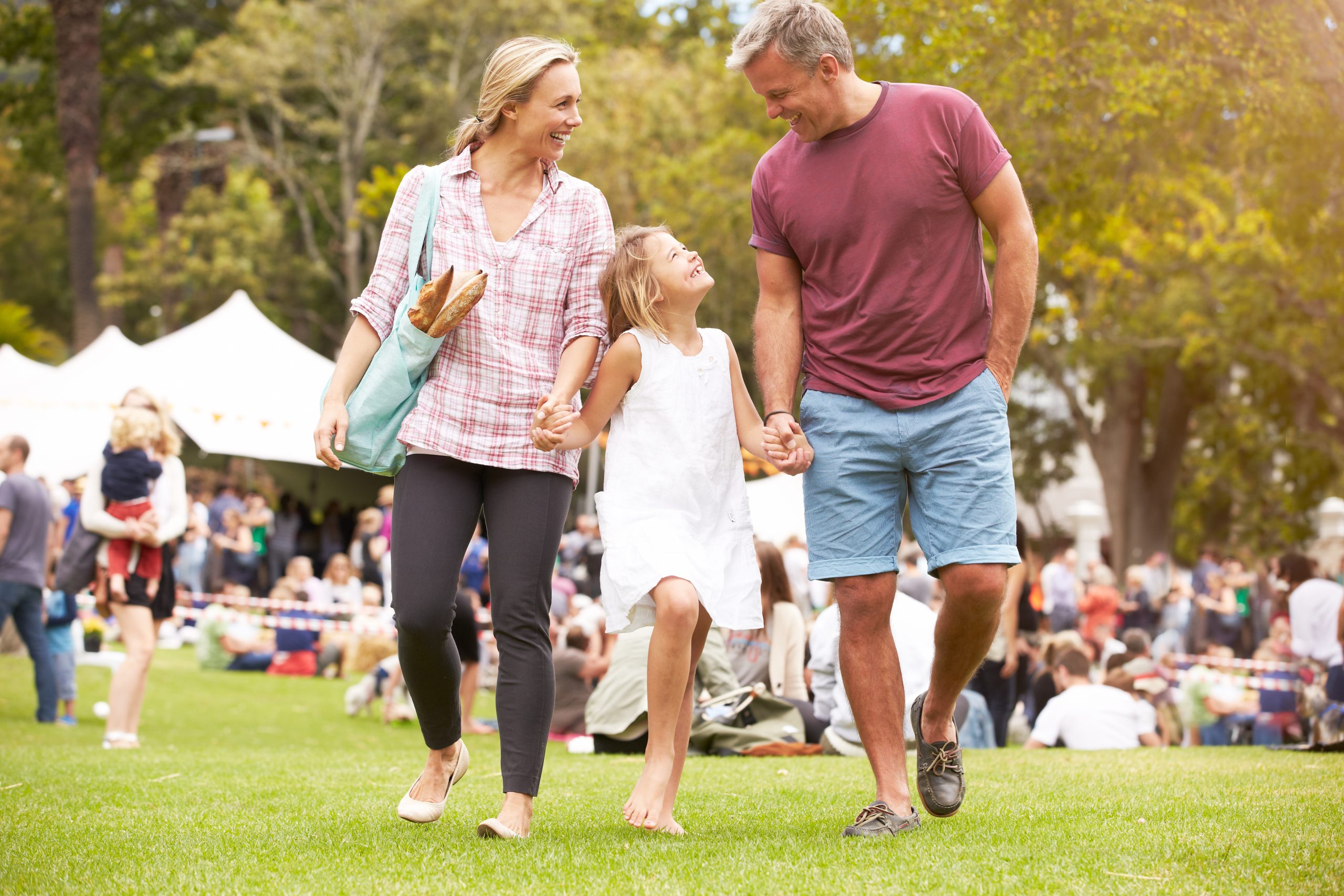 Family spending time at a fair