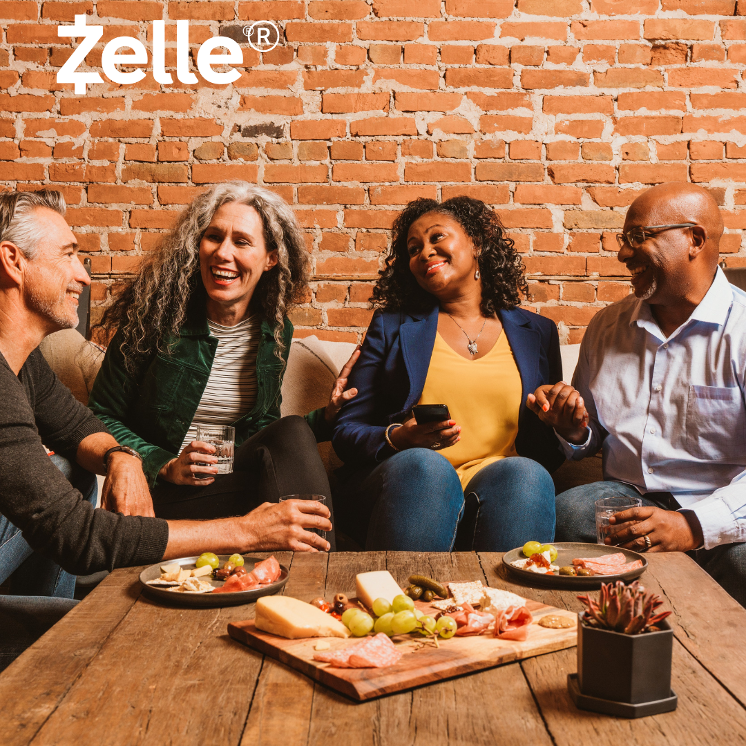 Zelle image - friends at a restaurant