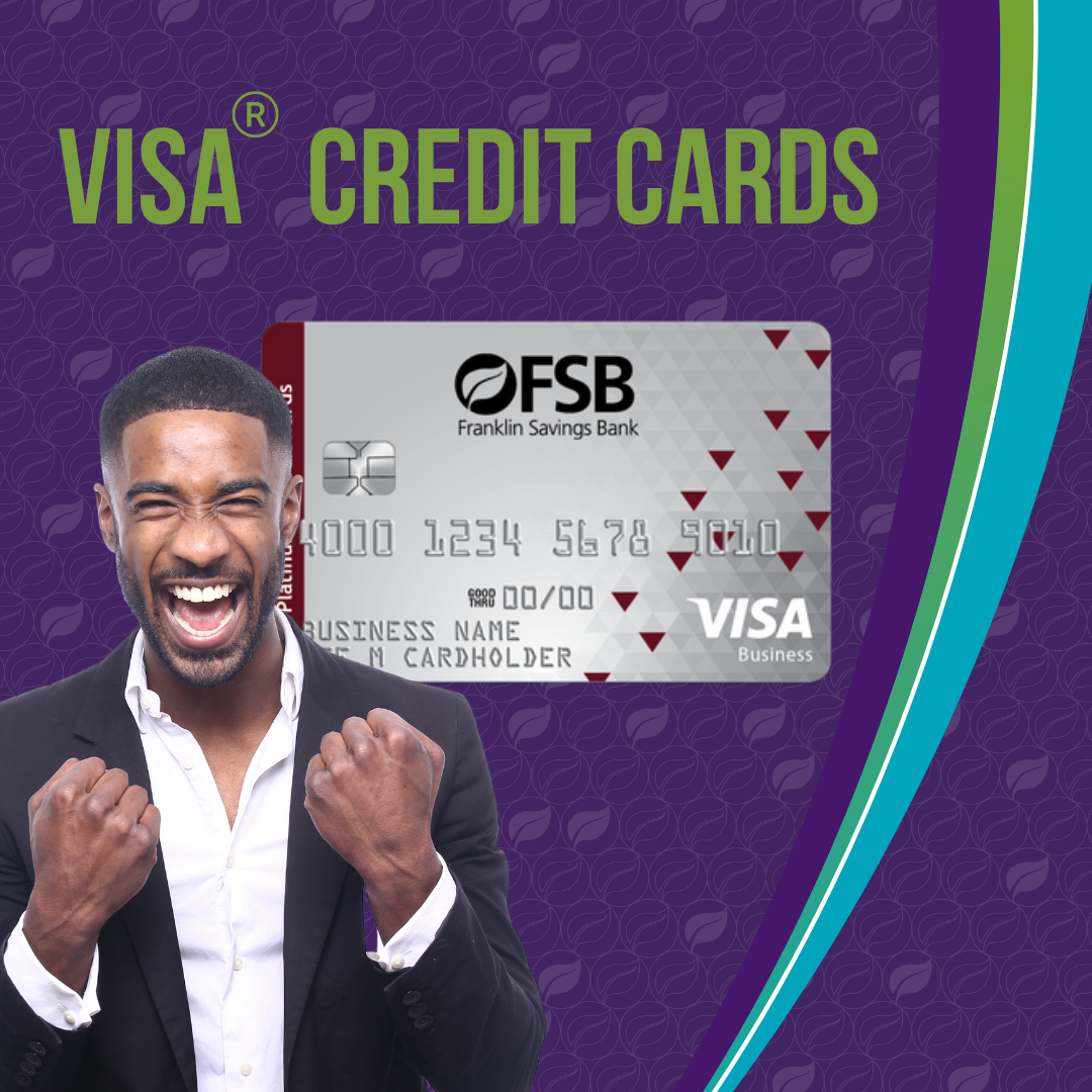 African American Man excited about opening up a new FSB Business Credit card