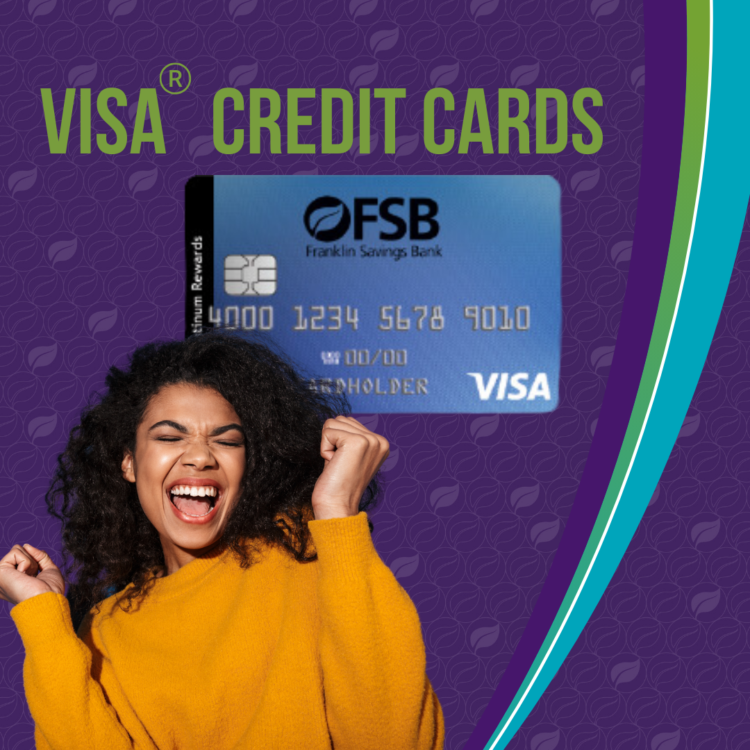 African American woman excited about her personal FSB Credit card