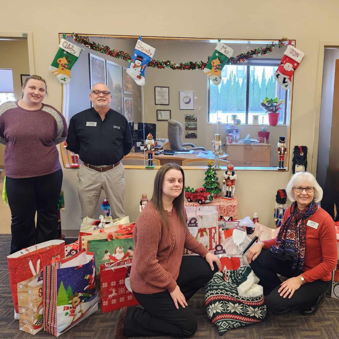 Franklin Main Office with our Adopt a Senior Donation