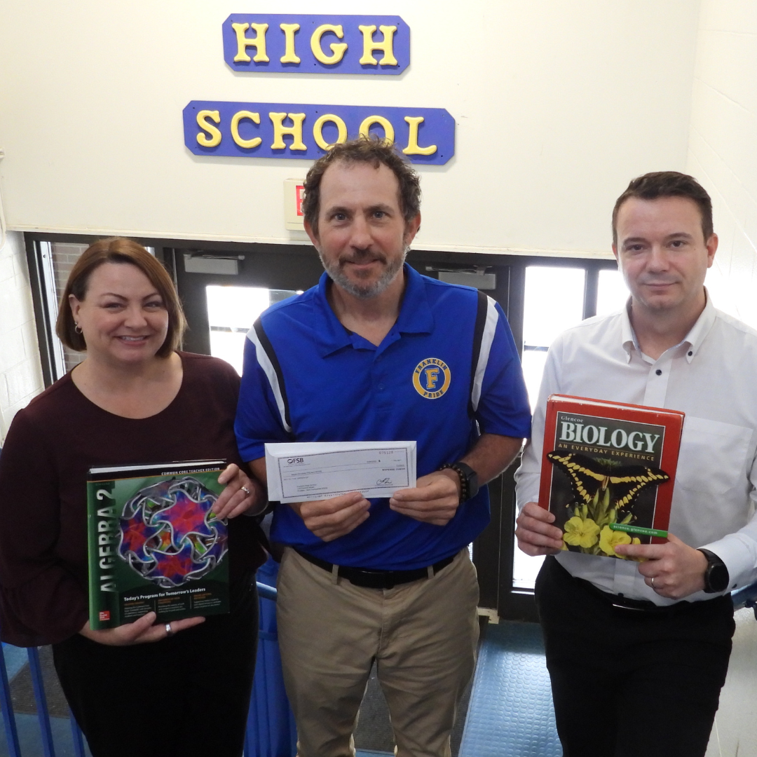 Franklin High School Book Donation Check Presentation