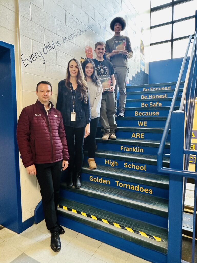 FSB CEO, Brian Bozak with students from Franklin HS