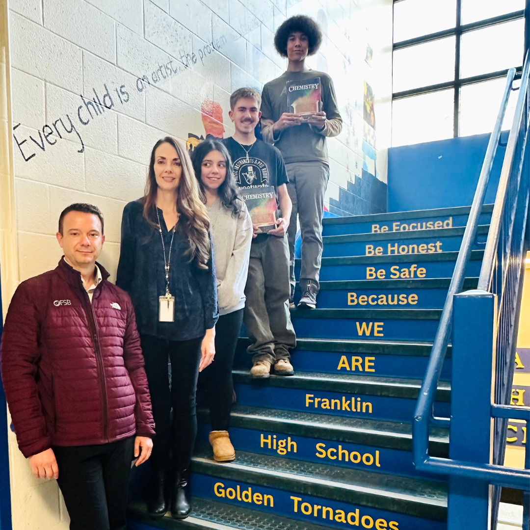 Franklin High School Book Donation Check Presentation